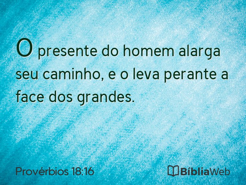 Provérbios 18:16 em imagem para compartilhar