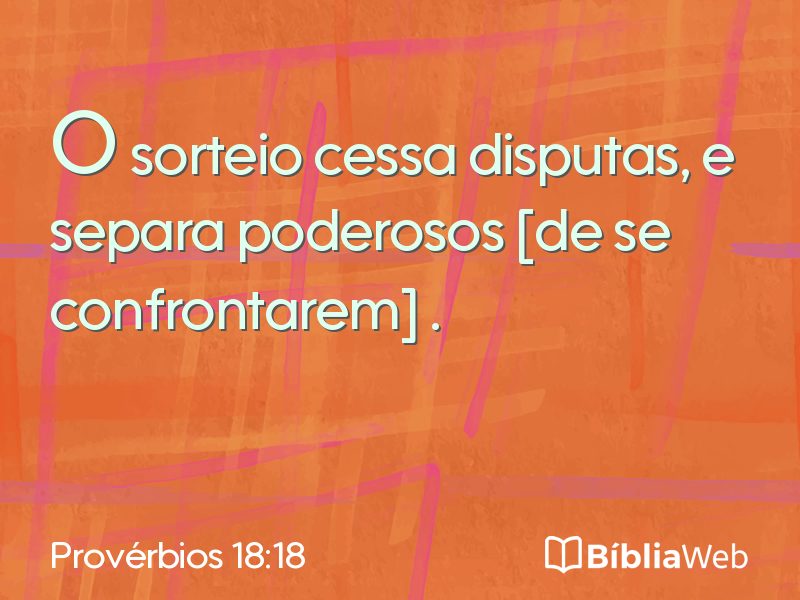 Provérbios 18:18 em imagem para compartilhar