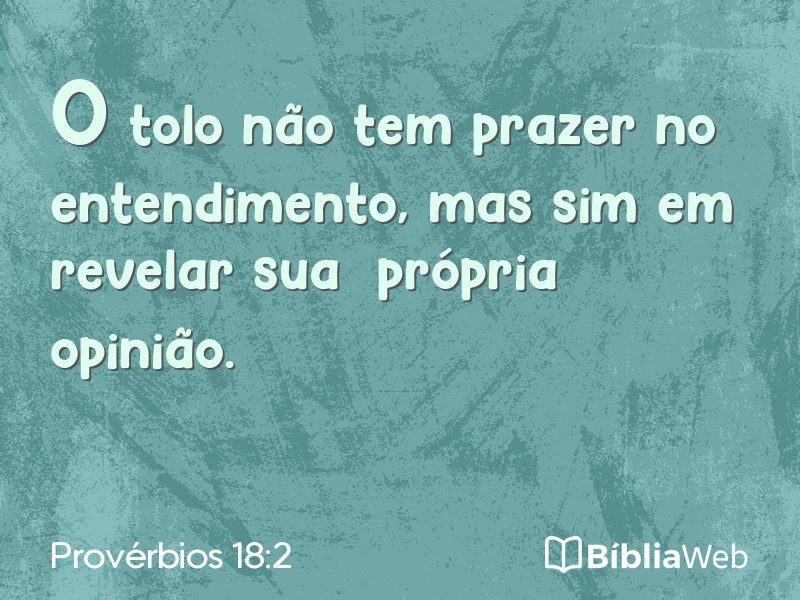 Provérbios 18:2 em imagem para compartilhar