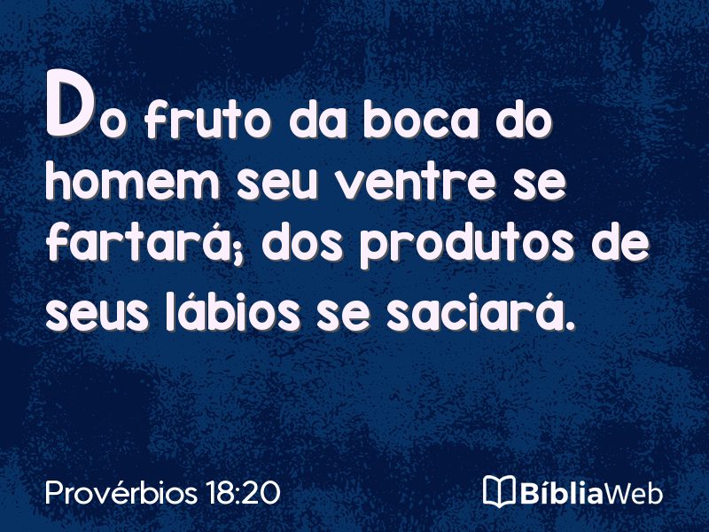 Provérbios 18:20 em imagem para compartilhar