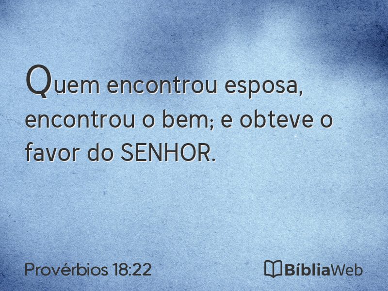 Provérbios 18:22 em imagem para compartilhar