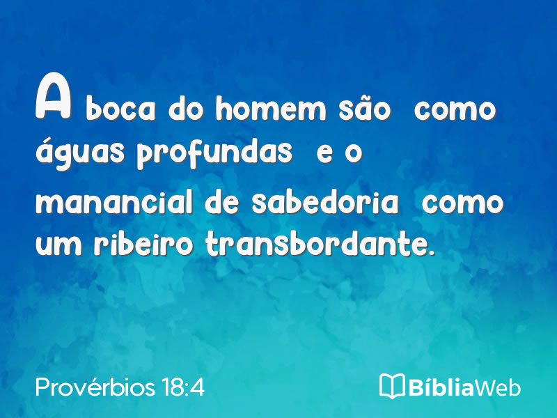 Provérbios 18:4 em imagem para compartilhar