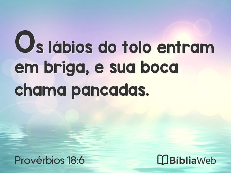 Provérbios 18:6 em imagem para compartilhar