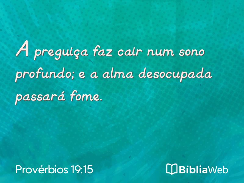 Provérbios 19:15 em imagem para compartilhar