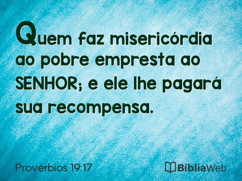 Provérbios 19:17 em imagem para compartilhar