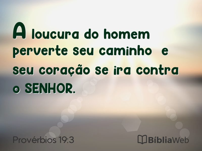 Provérbios 19:3 em imagem para compartilhar