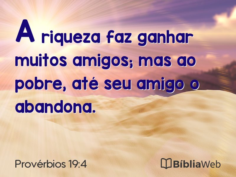 Provérbios 19:4 em imagem para compartilhar