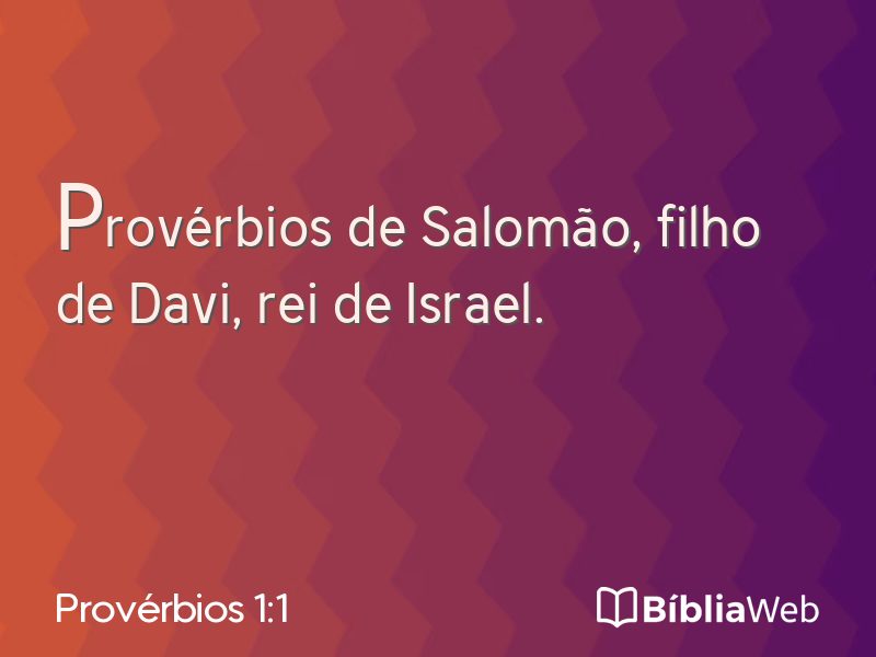 Provérbios 1:1 em imagem para compartilhar