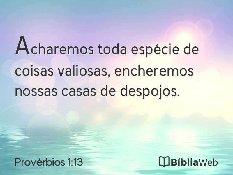 Provérbios 1:13 em imagem para compartilhar