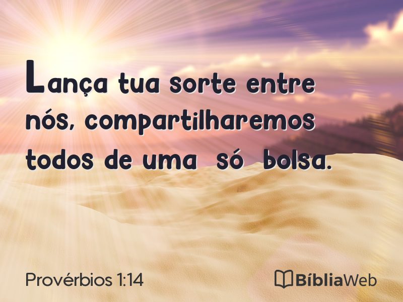 Provérbios 1:14 em imagem para compartilhar