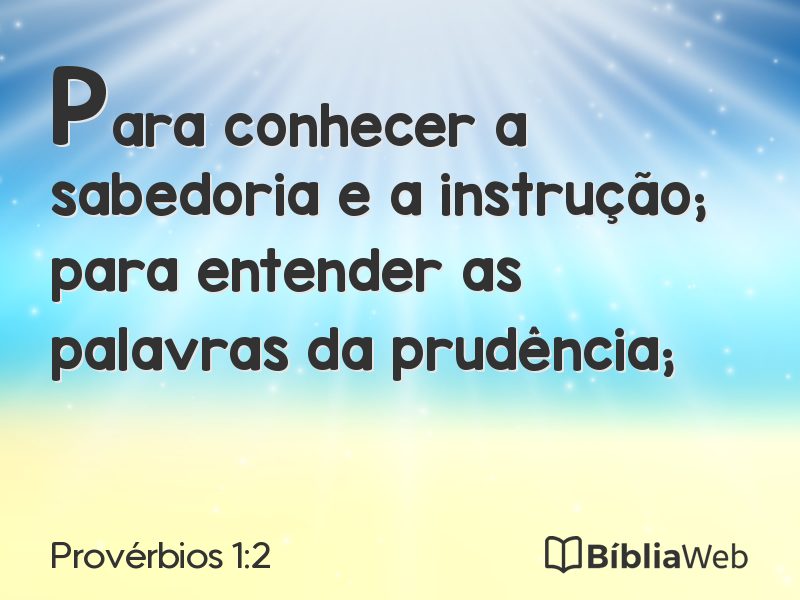 Provérbios 1:2 em imagem para compartilhar