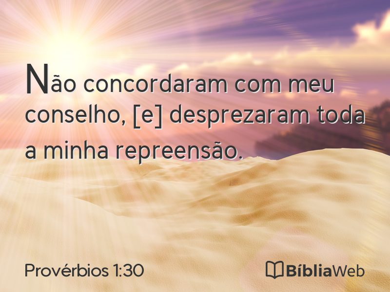 Provérbios 1:30 em imagem para compartilhar