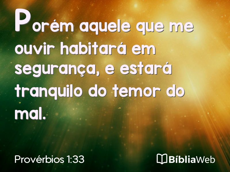 Provérbios 1:33 em imagem para compartilhar