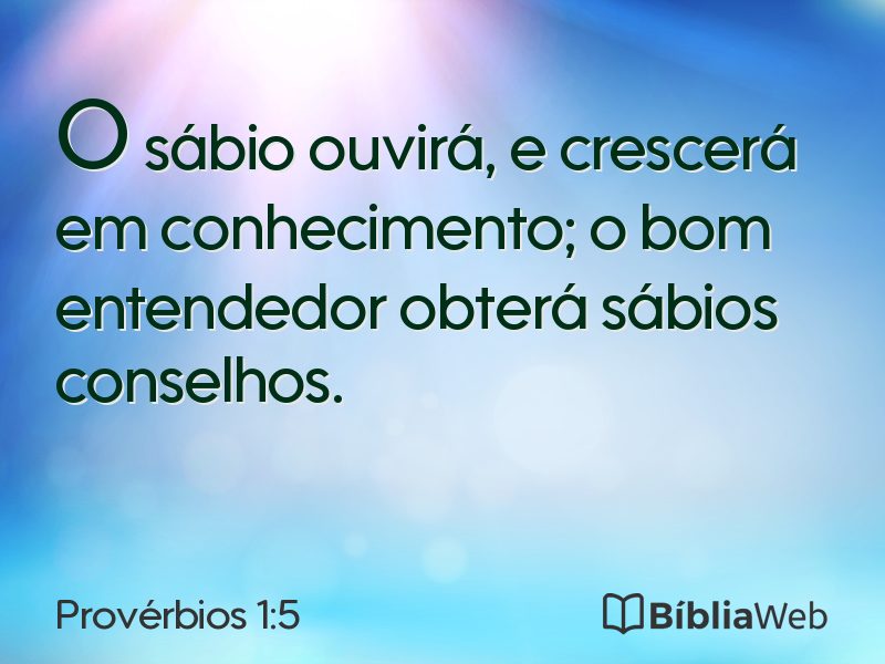 Provérbios 1:5 em imagem para compartilhar
