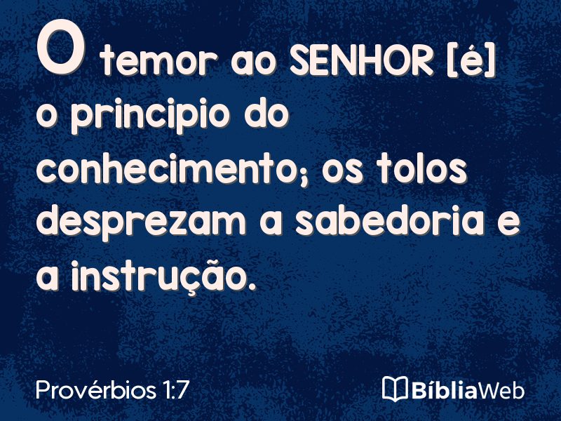 Provérbios 1:7 em imagem para compartilhar