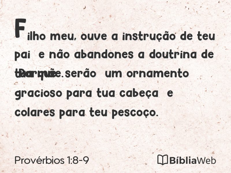Provérbios 1:8-9 em imagem para compartilhar