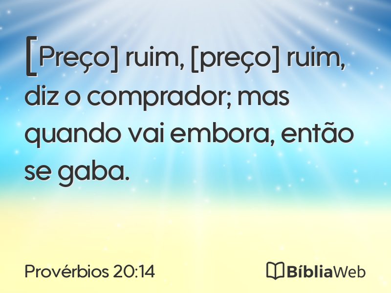 Provérbios 20:14 em imagem para compartilhar