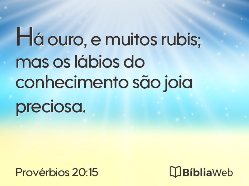 Provérbios 20:15 em imagem para compartilhar