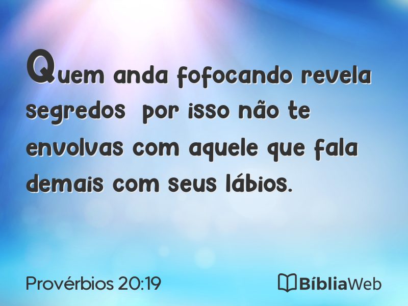 Provérbios 20:19 em imagem para compartilhar