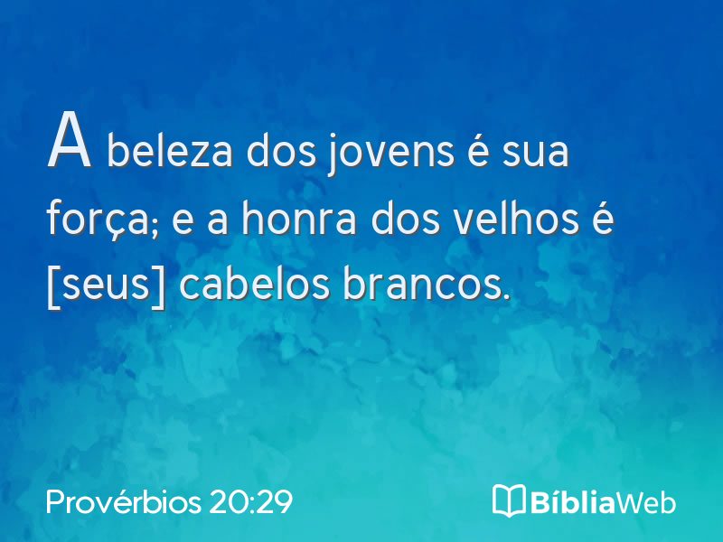 Provérbios 20:29 em imagem para compartilhar