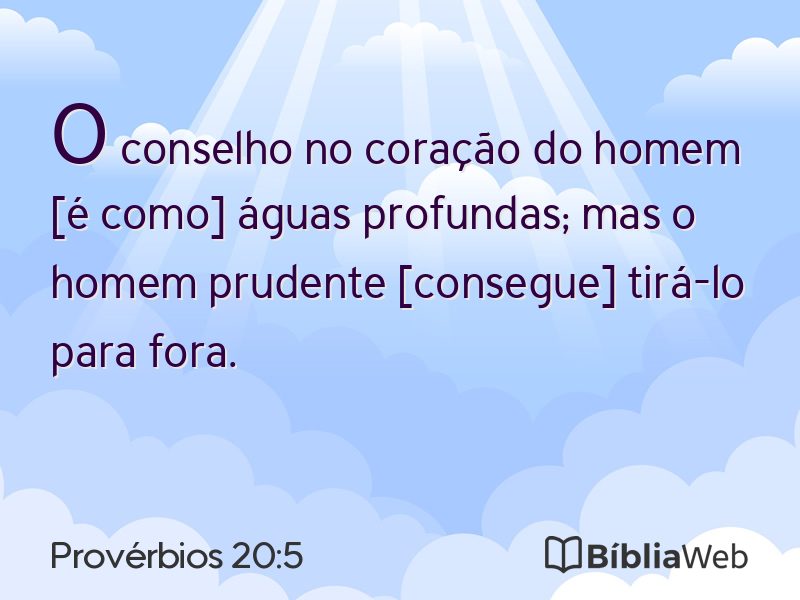 Provérbios 20:5 em imagem para compartilhar