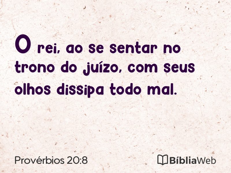 Provérbios 20:8 em imagem para compartilhar
