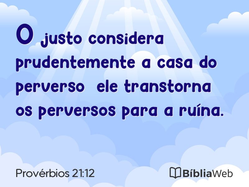 Provérbios 21:12 em imagem para compartilhar