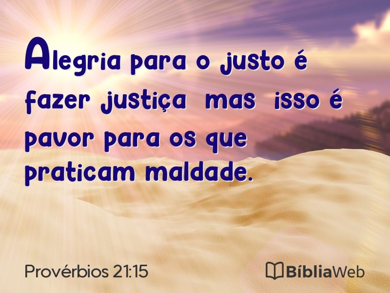 Provérbios 21:15 em imagem para compartilhar