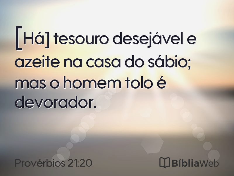 Provérbios 21:20 em imagem para compartilhar