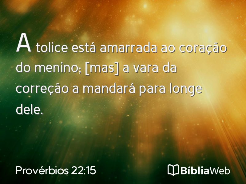 Provérbios 22:15 em imagem para compartilhar