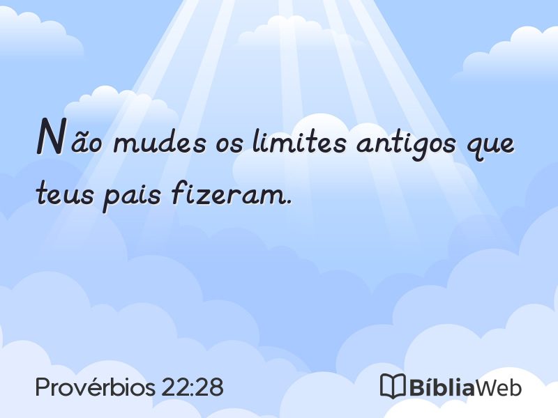 Provérbios 22:28 em imagem para compartilhar