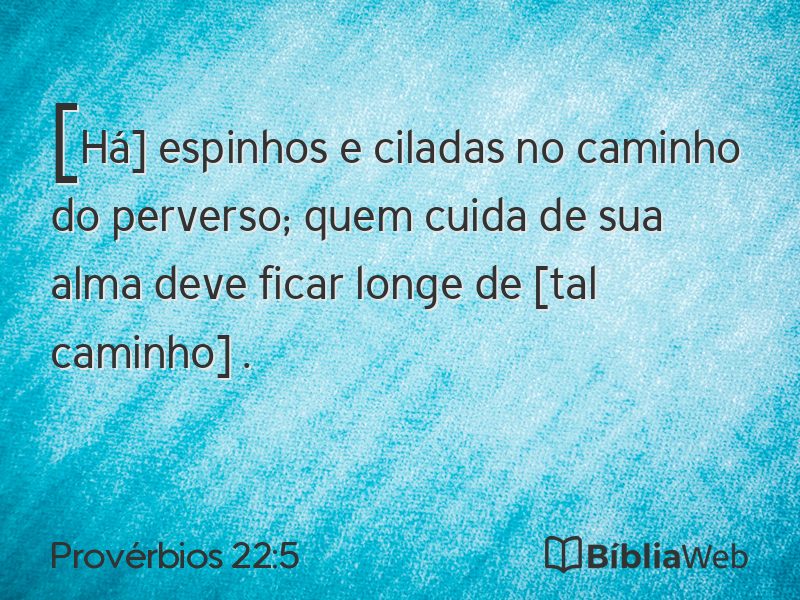 Provérbios 22:5 em imagem para compartilhar