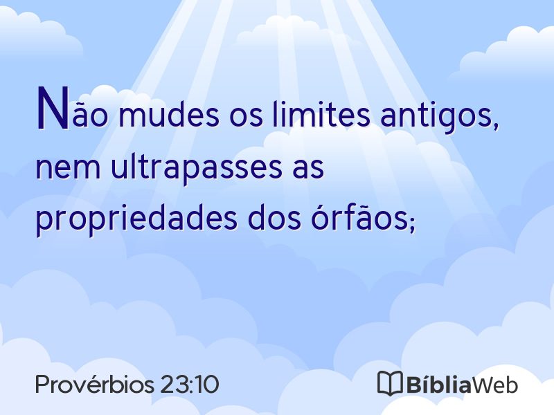 Provérbios 23:10 em imagem para compartilhar