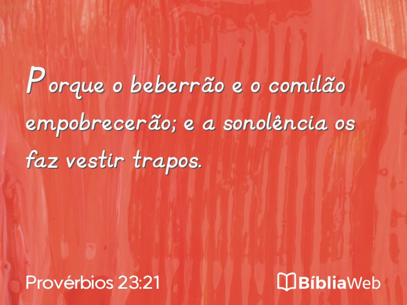 Provérbios 23:21 em imagem para compartilhar