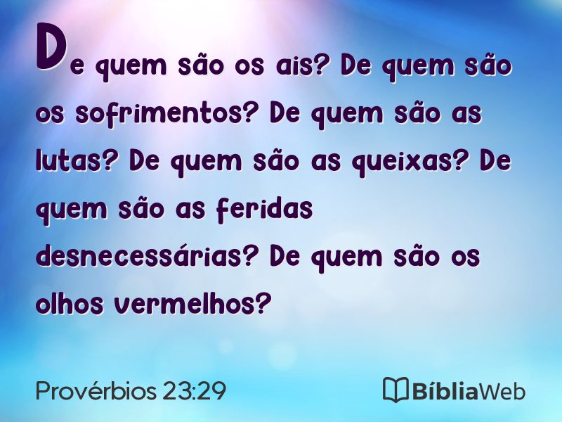 Provérbios 23:29 em imagem para compartilhar