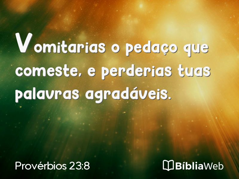 Provérbios 23:8 em imagem para compartilhar