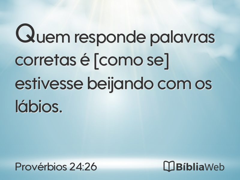 Provérbios 24:26 em imagem para compartilhar