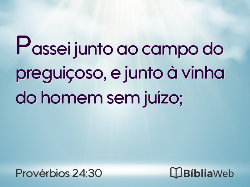 Provérbios 24:30 em imagem para compartilhar