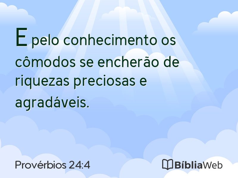 Provérbios 24:4 em imagem para compartilhar
