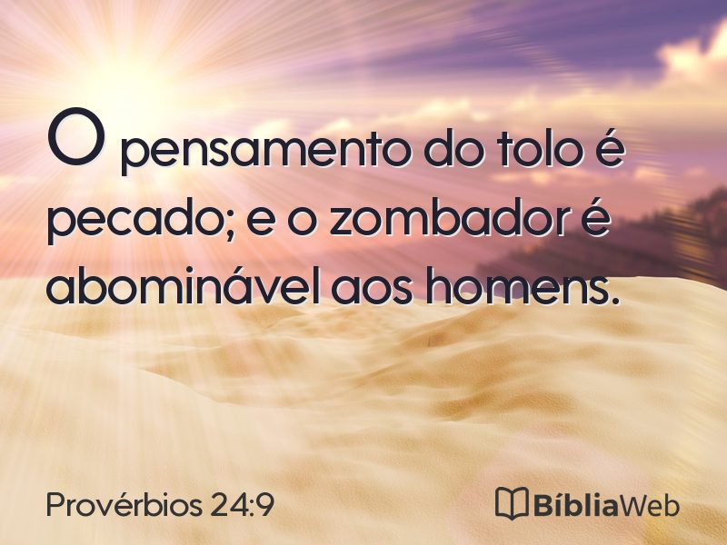 Provérbios 24:9 em imagem para compartilhar