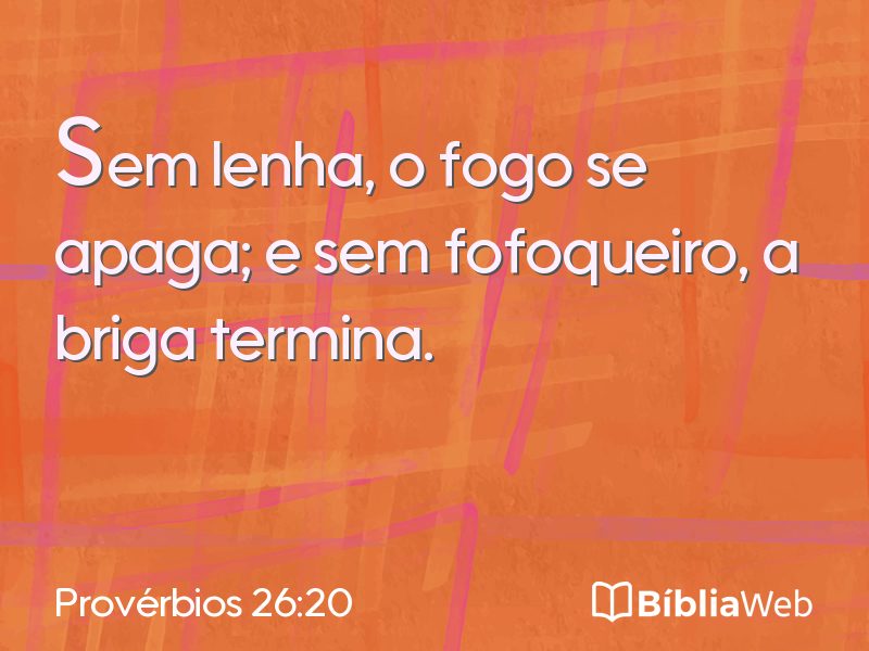 Provérbios 26:20 em imagem para compartilhar