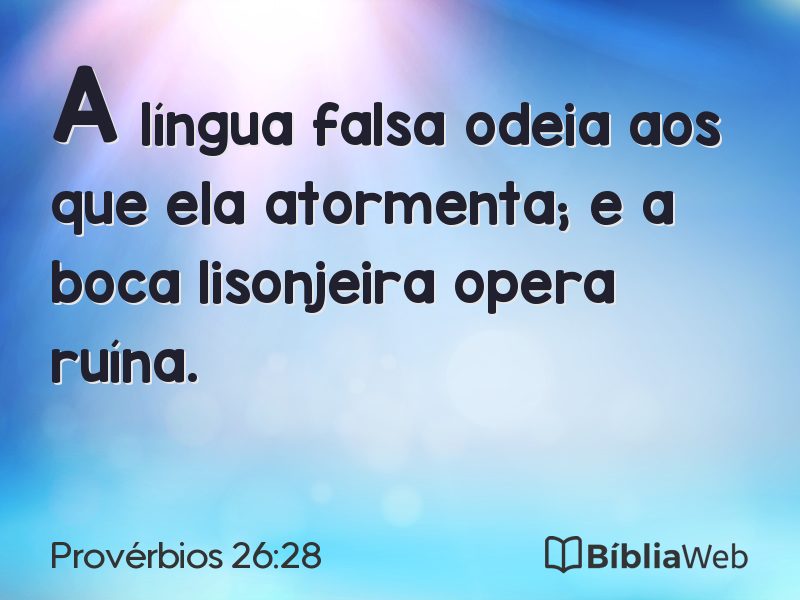 Provérbios 26:28 em imagem para compartilhar