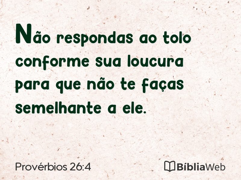 Provérbios 26:4 em imagem para compartilhar