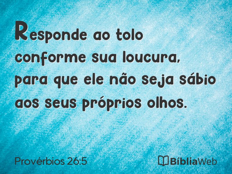Provérbios 26:5 em imagem para compartilhar