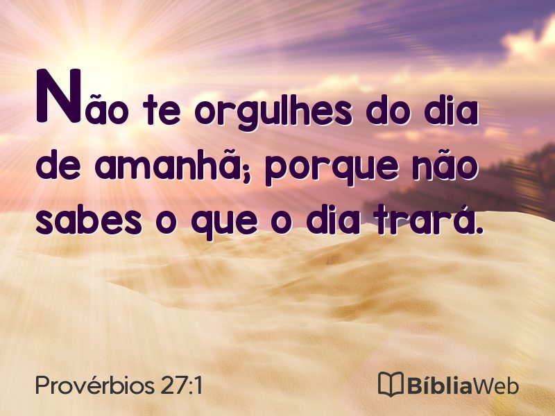 Provérbios 27:1 em imagem para compartilhar