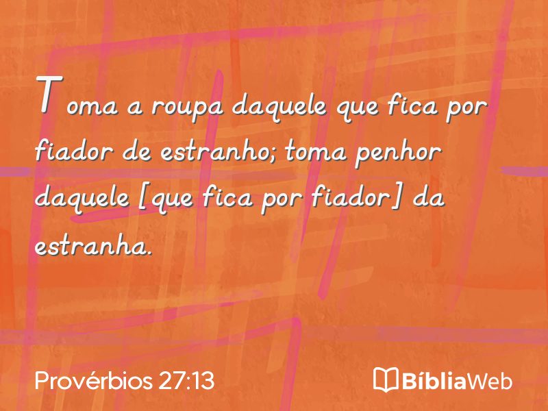 Provérbios 27:13 em imagem para compartilhar