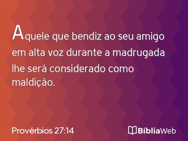 Provérbios 27:14 em imagem para compartilhar
