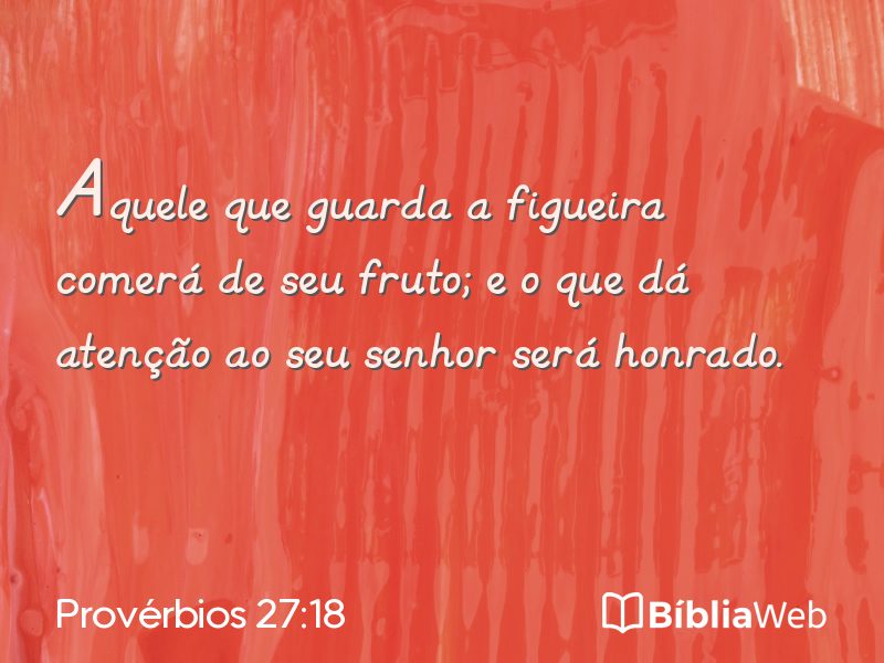 Provérbios 27:18 em imagem para compartilhar