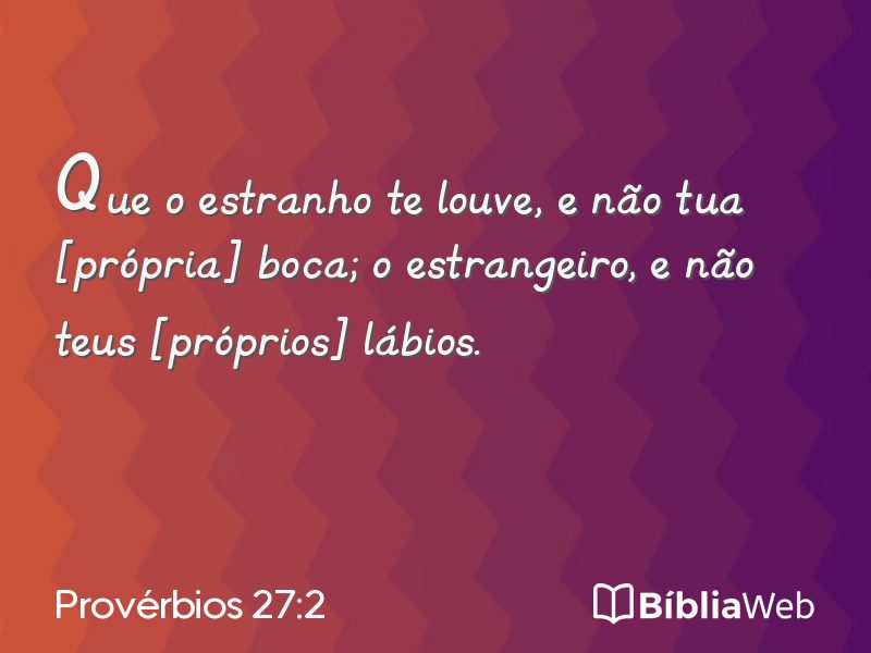 Provérbios 27:2 em imagem para compartilhar