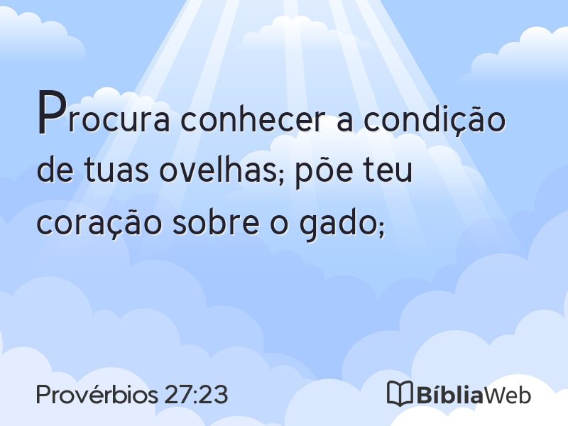 Provérbios 27:23 em imagem para compartilhar